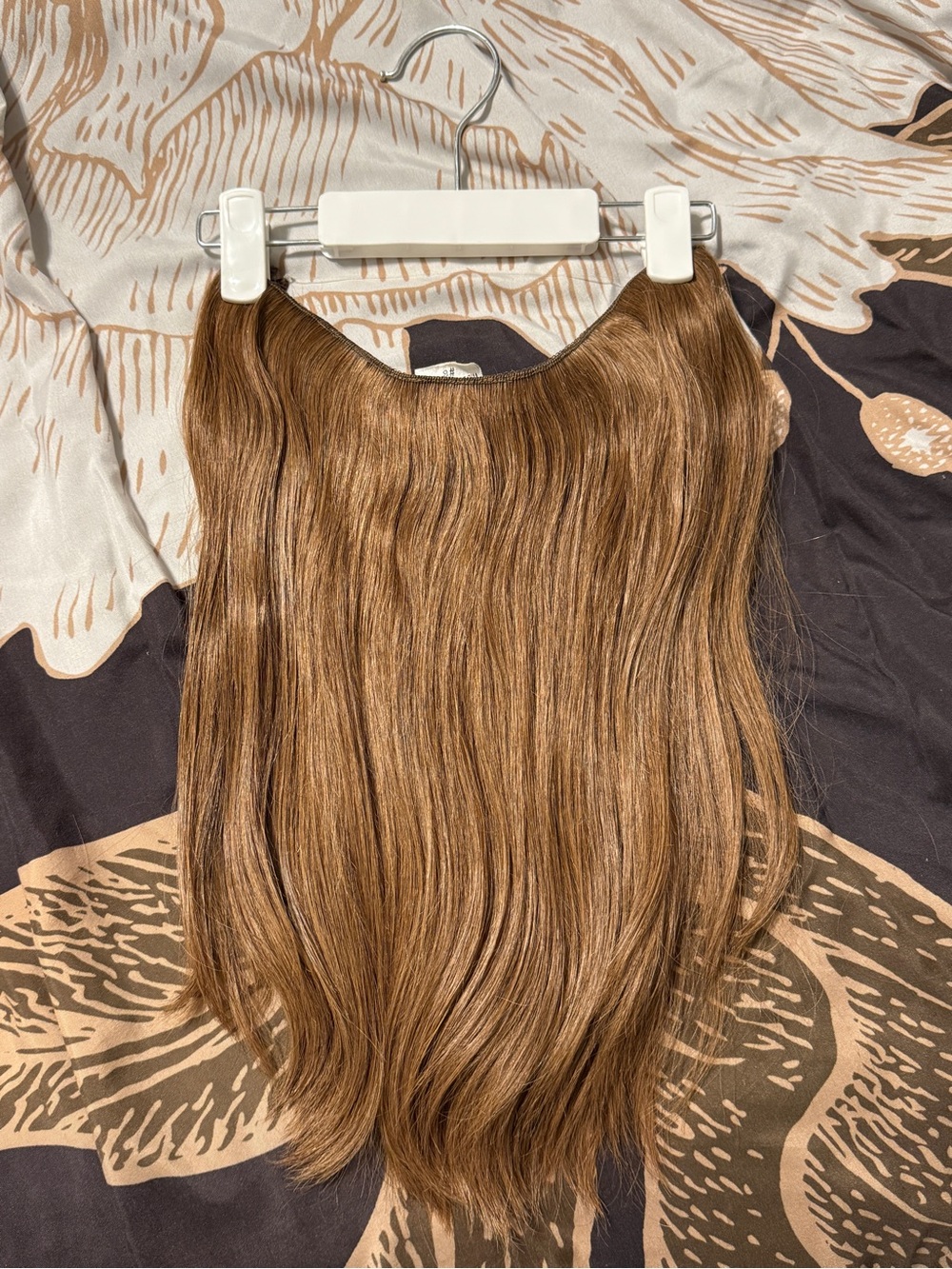 🍂 Light Brown Hidden Crown Halo Hair Extensions - 13”